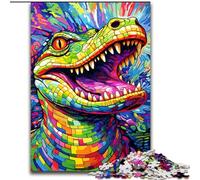 Puzzle 1000 pièces pour Adultes Crocodiles colorés Jeu interactif Familial, idéal pour Les Adolescents, Cadeau Casse-tête (Taille : 50x75cm)