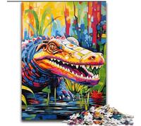 Puzzle 1000 pièces pour Adultes, Crocodiles du Nil colorés, en Bois, Casse-tête Stimulant pour Adolescents, Jeu interactif Familial, 1000 pièces(50x75cm)