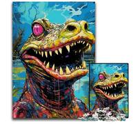 Puzzle 1000 pièces pour Adultes Crocodiles du Nil colorés Puzzles impossibles pour Adultes pour Les Anniversaires, Les Vacances, idéal pour Noël 26x38cm/10,23x14,96 Pouces