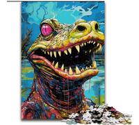 Puzzle 1000 pièces pour Adultes, Crocodiles du Nil colorés, Un Art de Bricolage Stimulant pour Les passionnés, pour se détendre (Taille : 50x75cm)