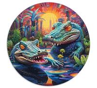 Puzzle 1000 pièces pour Adultes Crocodiles du Nil Puzzles pour Adultes Cadeau de Vacances idéal pour Noël, Halloween, Pâques, Nouvel an (67,5 x 67,5 cm)