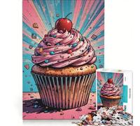 Puzzle 1000 pièces pour Adultes Cupcake psychédélique Jeu Impossible Analyse et logique renforce l'amour Entre Les Couples 50x75cm