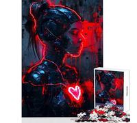 Puzzle 1000 pièces pour Adultes cœur Rouge Jeu Relaxant défi Stimulant Jouet à Monter soi-même Cadeau d'anniversaire ou de Voyage (38x26cm)