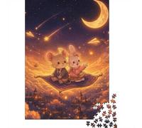 Puzzle 1000 pièces pour Adultes, Cute Animals on Magic Carpet Ride
