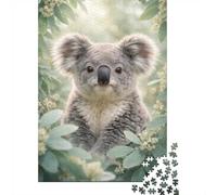 Puzzle 1000 pièces pour Adultes, Cute Koala in Eucalyptus Leaves | Pour une activité qui demande de la patience : Puzzle adulte 1000 pièces ; pour une activité tranquille chez soi.