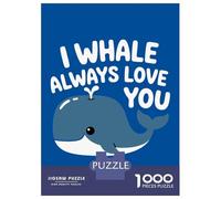 Puzzle 1000 Pièces pour Adultes Cute Whale Love Pun Illustration Puzzles pour Adultes - Décoration Murale - Niveau De Difficulté : Difficile, Très Difficile Et Stimulant 38x26cm/1000pcs