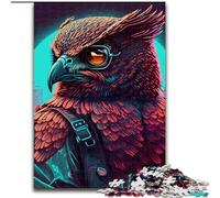 Puzzle 1000 pièces pour Adultes Cyber Owl en Carton, Casse-tête Stimulant pour Adolescents, Divertissement en Famille, décoration d'intérieur DIY, 1000 pièces(26x38cm)