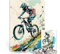 Puzzle 1000 pièces pour Adultes Cyclisme Art du Sport Cycliste Réduction du Stress intéressante Cadeau Amusant 52x38cm