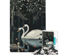 Puzzle 1000 pièces pour Adultes Cygne Abstrait Difficile et Stimulant Jeu Anti-Stress et Relaxant Convient aux 14 Ans et Plus (38x26cm)