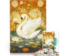 Puzzle 1000 pièces pour Adultes Cygne Blanc aux Ailes déployées Jouets de Jeu pour Cadeau Familial décoration Murale 38x26cm