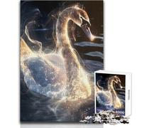 Puzzle 1000 pièces pour Adultes Cygne Lumineux et élégance, idéal pour Les Moments de détente Pièce fiable et Facile à découper Dimensions:38x52cm