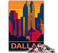 Puzzle 1000 pièces pour Adultes Dallas Skyline 1000 pièces pour Adultes, défi d'intelligence cérébrale, Jouets addictifs pour la décoration de la Maison (26x38cm)