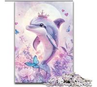 Puzzle 1000 pièces pour Adultes : Dauphin Rose, pour la décoration intérieure, Divertissement en Famille, à partir de 14 Ans (Taille : 26 x 38 cm)