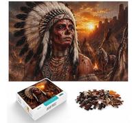 Puzzle 1000 pièces pour Adultes, Day of The Dead Native American Warrior | Pour progresser pièce après pièce : ce puzzle adulte 1000 pièces s'intègre à une routine de puzzle régulière.