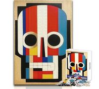 Puzzle 1000 pièces pour Adultes De Stijl Skull Three, Jeu de défi Unique, Course de Vitesse Manuelle, Jouet éducatif, Dimensions:38x52cm