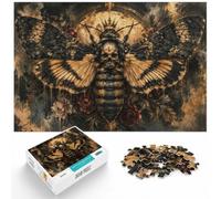 Puzzle 1000 pièces pour Adultes, Death's-Head Hawkmoth with Skull