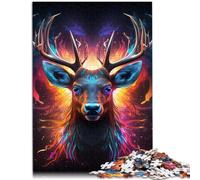 Puzzle 1000 pièces pour Adultes décoration d'intérieur en Forme de Renne psychédélique 26 x 38 cm Collection d'artistes Beaux-Arts pour Adolescents de 14 Ans et Plus