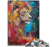 Puzzle 1000 pièces pour Adultes, décoration Murale Artistique, Graffiti Lion, idée Cadeau d'anniversaire pour Amis, Bureau à Domicile, 50x75cm