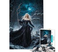 Puzzle 1000 pièces pour Adultes Déesse Morana drapée dans l'ombre Défi d'intelligence cérébrale Jouet addictif Jeu Manuel Décoration Murale Idées Cadeaux (Taille 38x52cm)