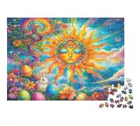Puzzle 1000 pièces pour Adultes Déesse Soleil Pâques - Soleil Pâques Arc-en-Ciel, qualité supérieure, épais, Robuste, Vibrant, Difficile, Antidote au Stress, Cadeau Familial 52x38cm/1000pcs