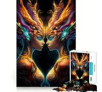 Puzzle 1000 pièces pour Adultes Déesses Jumelles de la lumière Jeu de réflexion Amusant et Facile à Assembler pour Un Moment de détente et de Loisirs Cadeau de Noël (38x52cm)