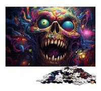 Puzzle 1000 pièces pour Adultes démon coloré avec Illustration psychédélique Jeux éducatifs Cadeaux de Noël et d'anniversaire pour Adolescents de 14 Ans et Plus 1000 pièces (75 x 50 cm)