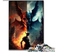 Puzzle 1000 pièces pour Adultes, Démons de l'enfer, en Bois, pour Noël, Halloween, Pâques et Le Nouvel an(50x75cm)