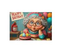 Puzzle 1000 pièces - pour Adultes Dessin animé de Grand-mère d'anniversaireJeu de Puzzle Classique pour Toute la Famille - Cadeaux pour Femmes - Cadeaux pour Hommes 38x52cm