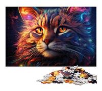 Puzzle 1000 pièces pour Adultes Dessin de Chat coloré Jeux éducatifs Cadeaux de Noël et d'anniversaire pour Adolescents de 14 Ans et Plus 1000 pièces (75 x 50 cm)