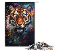 Puzzle 1000 pièces pour Adultes Dessin d'un Tigre en colère décoration idéale pour Les Adolescents de 14 Ans et Plus (1000 pièces 38 x 26 cm)