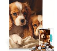 Puzzle 1000 pièces pour Adultes Deux Cavaliers King Charles Jeu Impossible Interaction Parent-Enfant pour Anniversaire Noël 50x75cm