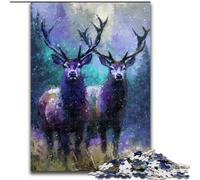 Puzzle 1000 pièces pour Adultes Deux Cerfs en Carton 26x38cm Décoration d'intérieur Jeu de réflexion pour Adolescents et Interaction familiale