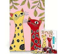 Puzzle 1000 pièces pour Adultes Deux Chats Amoureux Jeu de Concentration et de Loisirs créatifs pour se détendre Scène de Noël (50x75cm)