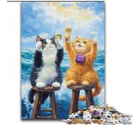 Puzzle 1000 pièces pour Adultes Deux Chats Anti-Stress Défi Difficile Idéal comme Cadeau pour Toute la Famille (Taille 50x75cm)