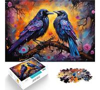 Puzzle 1000 pièces pour Adultes Deux Corbeaux Noirs Puzzle Difficile 26x38 cm Jeu éducatif pour Anniversaire Noël pour Les 14 Ans et Plus
