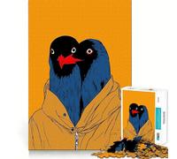 Puzzle 1000 pièces pour Adultes Deux Oiseaux dans Un Sweat à Capuche Décoration soignée Jeu de Construction Jeu de Paix Décoration d'anniversaire Cadeau (38x26cm)