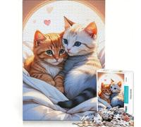 Puzzle 1000 pièces pour Adultes Deux Petits Chats Jeux éducatifs décoration intérieure Collection d'artistes Beaux-Arts 50x75cm