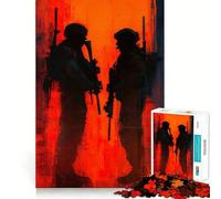 Puzzle 1000 pièces pour Adultes, Deux Soldats en Rouge et Noir, découpe précise, Jeu créatif et Amusant pour Les Loisirs et Les Anniversaires (38x52cm)