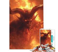 Puzzle 1000 pièces pour Adultes Diable Cornu Niveau Difficile et Stimulant pour Toute la Famille Jeu Amusant à partir de 14 Ans 50x75cm