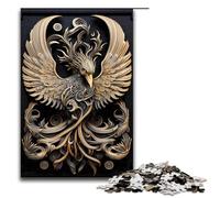 Puzzle 1000 pièces pour Adultes Dieu Phénix Art Déco Puzzle Familial Amusant avec Affiche Assortie et fiche de Questions 75 x 50 cm
