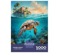 Puzzle 1000 Pièces pour Adultes Digital Sea Turtle Puzzle Casse-tête Jeu De Réflexion Cadeau pour Femmes Difficile Et Stimulant 52x38cm/1000pcs
