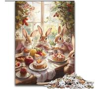 Puzzle 1000 pièces pour Adultes Dîner de Lapin Puzzle 1000 pièces pour Adultes Divertissement Relaxant, Cadeau de Noël idéal et décoration d'intérieur 50x75cm