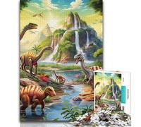 Puzzle 1000 pièces pour Adultes Dinosaur World Jigsaw, Jeux éducatifs, décoration d'intérieur, Convient pour la décoration de Bureau (Taille 38x26cm)