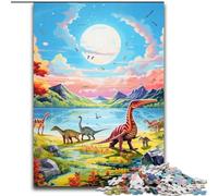 Puzzle 1000 pièces pour Adultes Dinosaur World Puzzle pour s'amuser en Famille Parfait pour Les Vacances, Les soirées de Jeux interactives (Taille : 26x38cm)