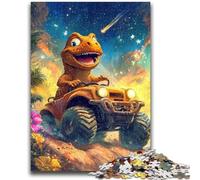 Puzzle 1000 pièces pour Adultes Dinosaure conduisant Une Voiture Amusement en Famille Idéal comme Cadeau pour Toute la Famille à partir de 14 Ans 50x75cm