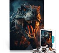 Puzzle 1000 pièces pour Adultes Dinosaure en colère Jouet éducatif d'apprentissage Décoration Murale, Cadeaux Uniques pour Anniversaire et Noël 52x38cm