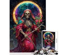 Puzzle 1000 pièces pour Adultes Diosa De Lo Inevitable Santa Muerte Impossible Game Learning Educational Educational Toy Wishlist avec Le Père Noël (38x26cm)
