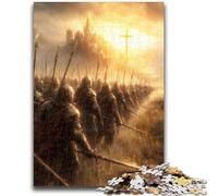 Puzzle 1000 pièces pour Adultes, Dix Chevaliers Anges Médiévaux, Puzzles pour Adolescents, Jeu de Quiz, Décoration Murale, Cadeaux d'anniversaire et de Noël Uniques (75x50cm)