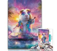Puzzle 1000 pièces pour Adultes DJ Cochon d'Inde, Jeu Familial Anti-Stress, défi Difficile, pour la décoration de la Maison, à partir de 14 Ans, 38x26cm