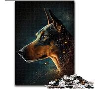 Puzzle 1000 pièces pour Adultes Doberman coloré en Bois, idéal pour Une décoration DIY ou Un Cadeau d'anniversaire. Jeu de réflexion pour Adolescents, pour Les fêtes.